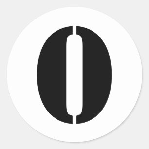 Sticker Rond Numéros de crayon par Janz Numéro 0 Zéro Blanc