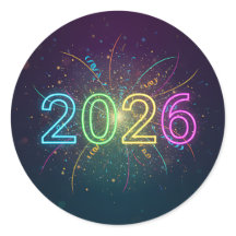 Numéros de néon 2026 brillants avec confettis et f