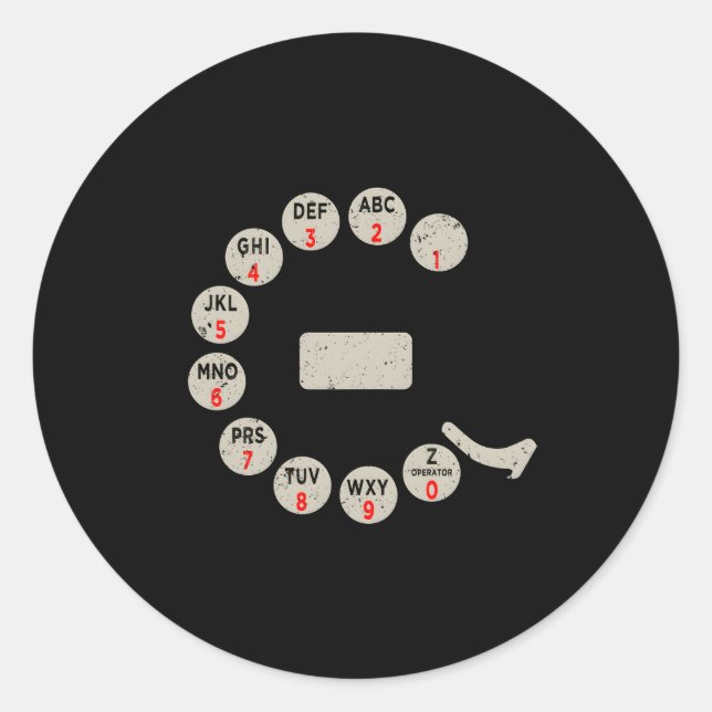 Sticker Rond Numéros des anciens numéros de téléphone (Devant)