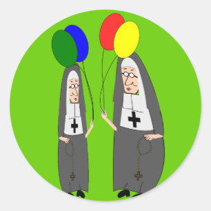 Sticker Rond Nun Cadeaux d'anniversaire