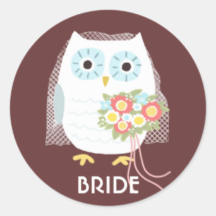 Sticker Rond Nuptiale fait sur commande de l'épouse   de hibou