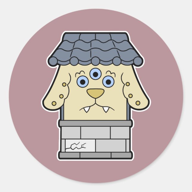 Sticker Rond Nurikabe, le monstre du mur japonais (Devant)