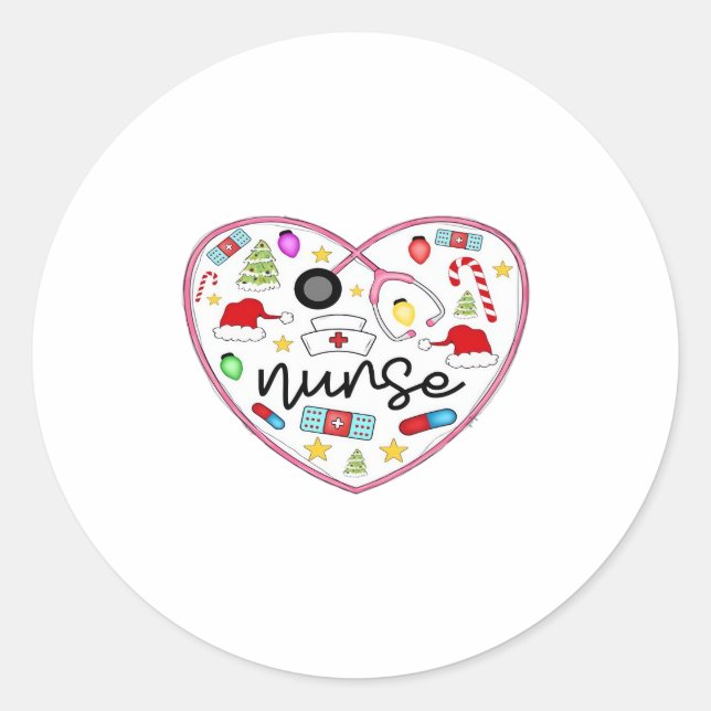 Sticker Rond Nurse Heart, Halloween Oversized T-Shirt (Devant)