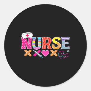 Sticker Rond Nurse Life 2025 Heartbeat For Nurse Week D de l’in