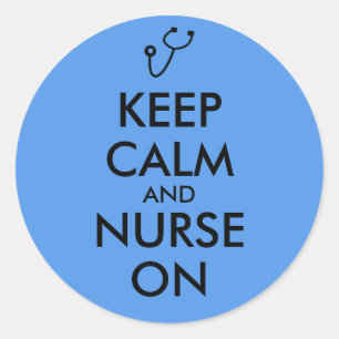 Sticker Rond Nurse Poison Stéthoscope Keep Calm and Nurse On