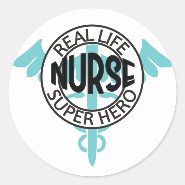 Sticker Rond Nurse Real Life Super Hero (Devant)