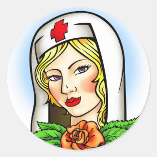 Sticker Rond Nurse Tattoo
