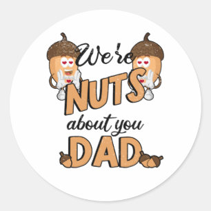 Sticker Rond Nut Fête des pères Homme Fête Papa Papa Papa Nut P