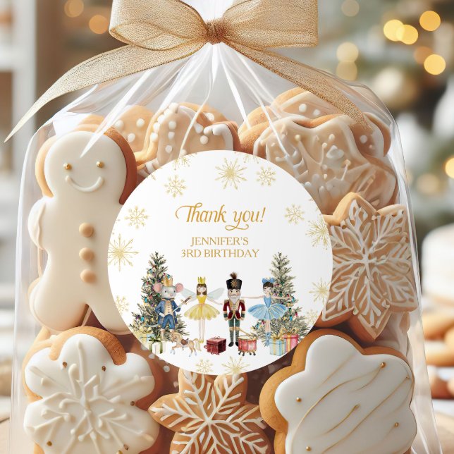 Sticker Rond Nutcracker Anniversaire Merci de fête (Créateur téléchargé)