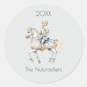 Sticker Rond Nutcracker de Noël Aquarelle