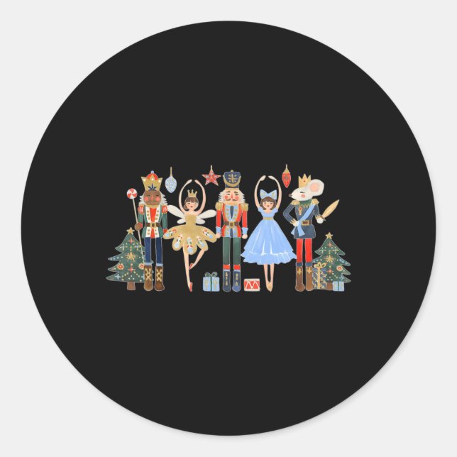 Sticker Rond Nutcracker Squad Ballet Dance Matching Family Chri (Devant)