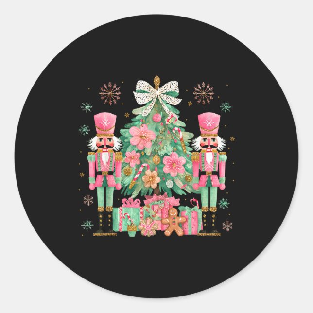 Sticker Rond Nutcracker Squad Christmas Tree Ballet Dance Women (Devant)
