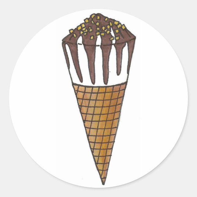 Sticker Rond Nutty Buddy Chocolate Ice Cream Cone Foin (Devant)