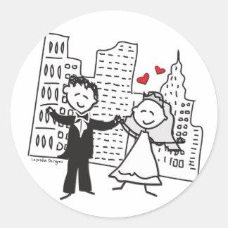 Sticker Rond NY Mariage