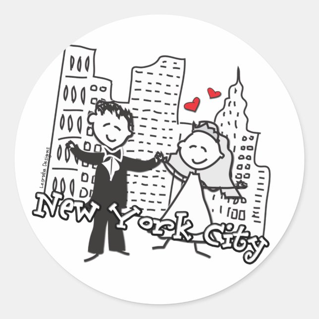 Sticker Rond NY Mariage (Devant)