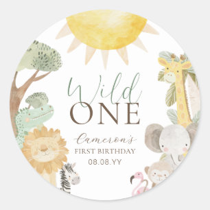 Sticker Rond Nyala Safari Animaux Wild Un Premier Anniversaire