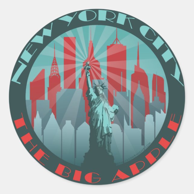Sticker Rond NYC Big Apple Round (Devant)