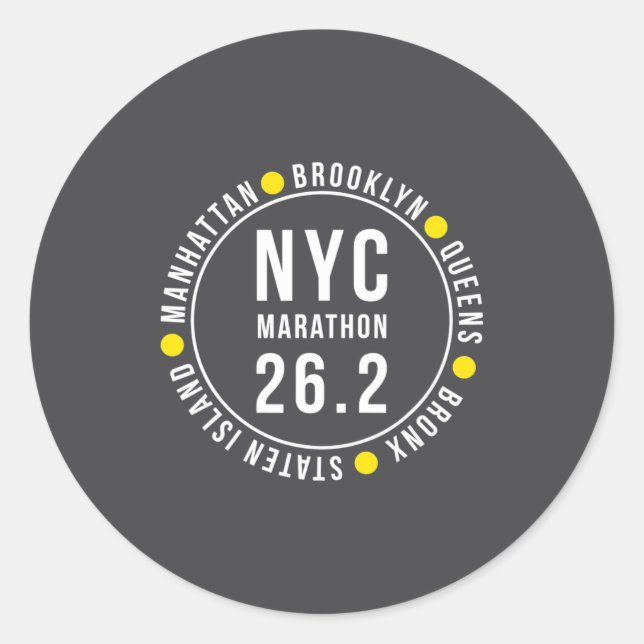 Sticker Rond Nyc New York Souvenir Marathon Runner _2  (Devant)