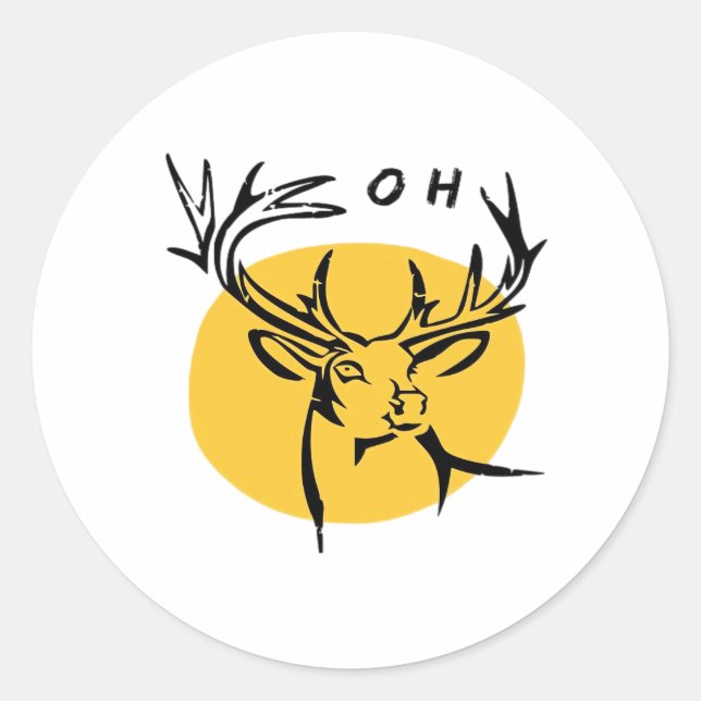 Sticker Rond O Dear O Dear Yellow Artistic Style  (Devant)