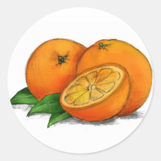 Sticker Rond O est pour Oranges