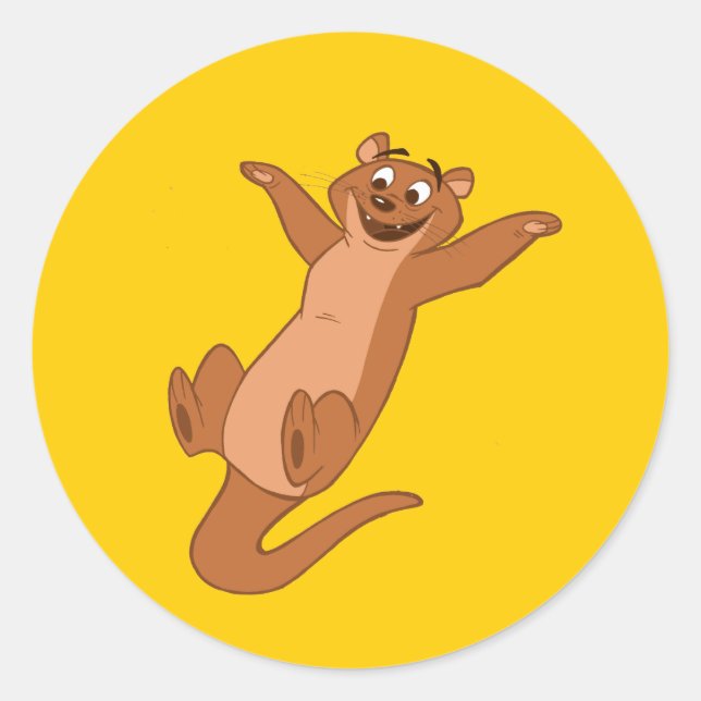 Sticker Rond O est pour Otter (Devant)