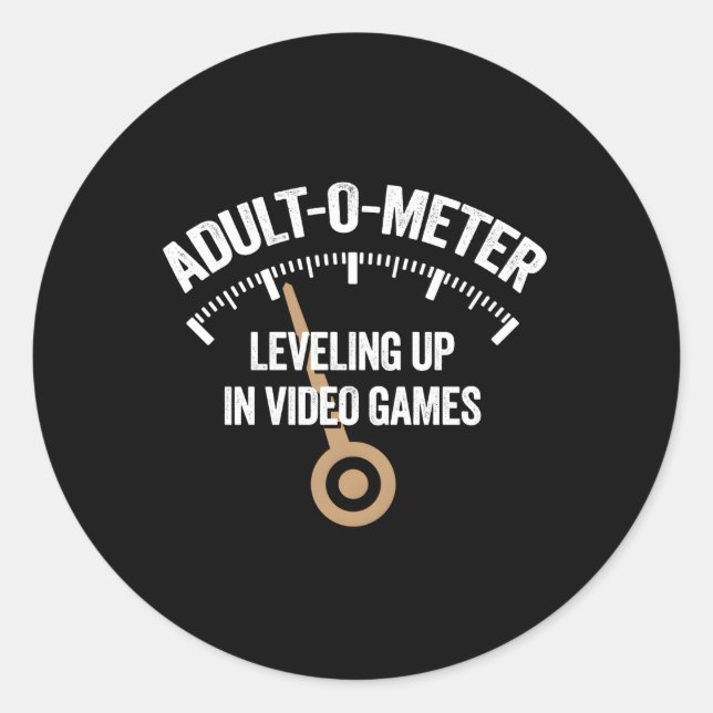 Sticker Rond -O-Meter Leveling Up In Video Games (Devant)