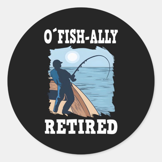 Sticker Rond O`Pêche À La Retraite (Devant)