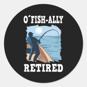 Sticker Rond O`Pêche À La Retraite