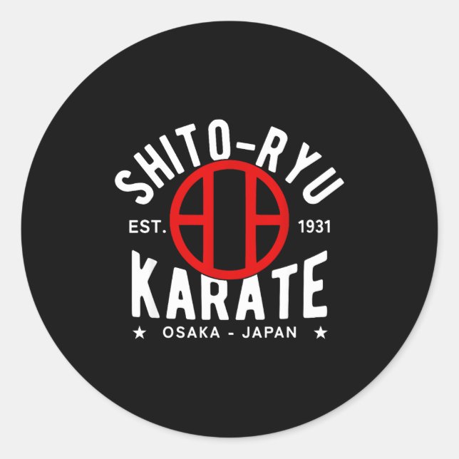 Sticker Rond O Ryu Karate Do Martial Arts Japan Tokyo  (Devant)