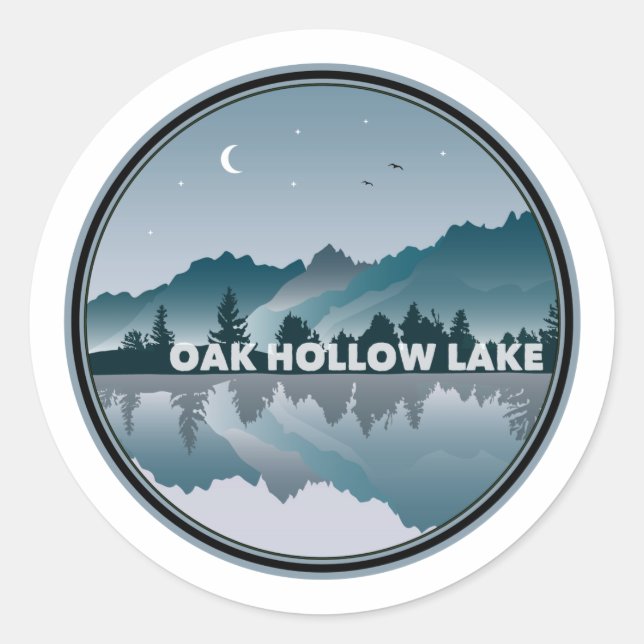 Sticker Rond Oak Hollow Lake Caroline du Nord Réflexion (Devant)