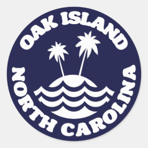 Sticker Rond Oak Island, Caroline du Nord