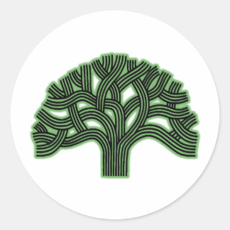 Sticker Rond Oakland Tree Green Haze