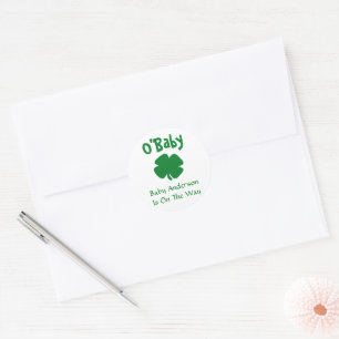 Sticker Rond O'Baby St Patrick's Day Baby shower
