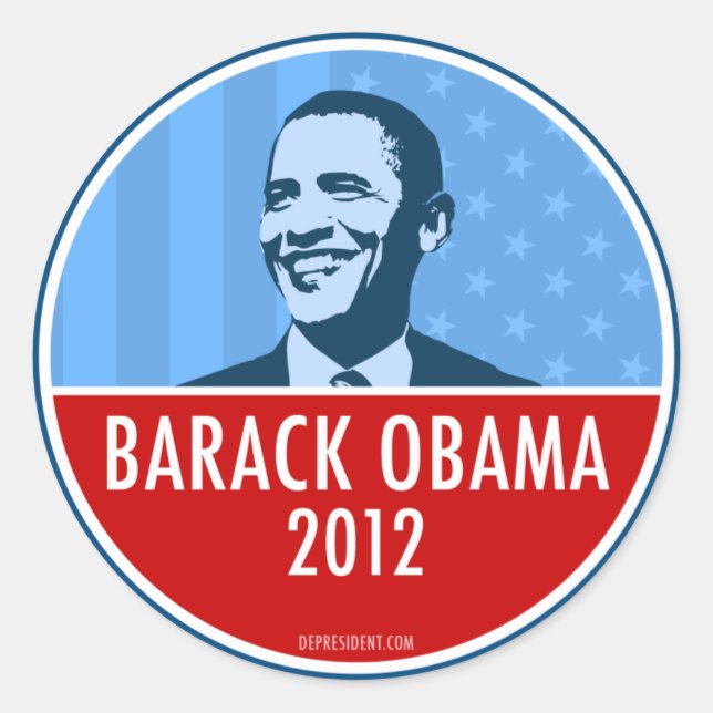 Sticker Rond Obama 2012 (Devant)