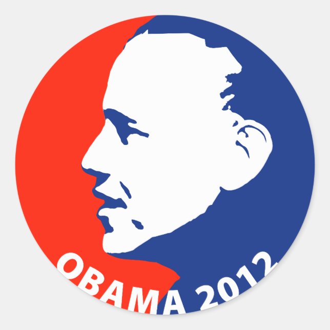 Sticker Rond Obama 2012 (Devant)