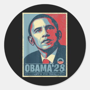 Sticker Rond Obama 2028 Réparons cela