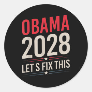 Sticker Rond Obama 2028 Réparons Obama pour le président 2028
