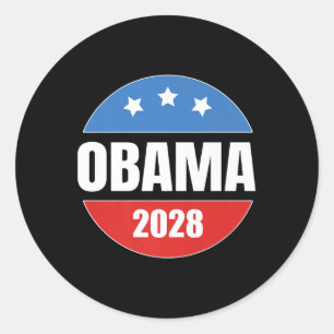 Sticker Rond Obama 2028 Retro Vintage Premium
