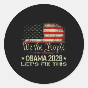 Sticker Rond Obama 2028 Vote Obama pour l'élection présidentiel