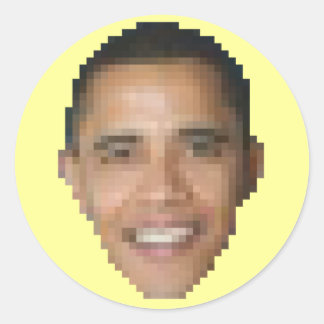 Sticker Rond Obama (8 bits)