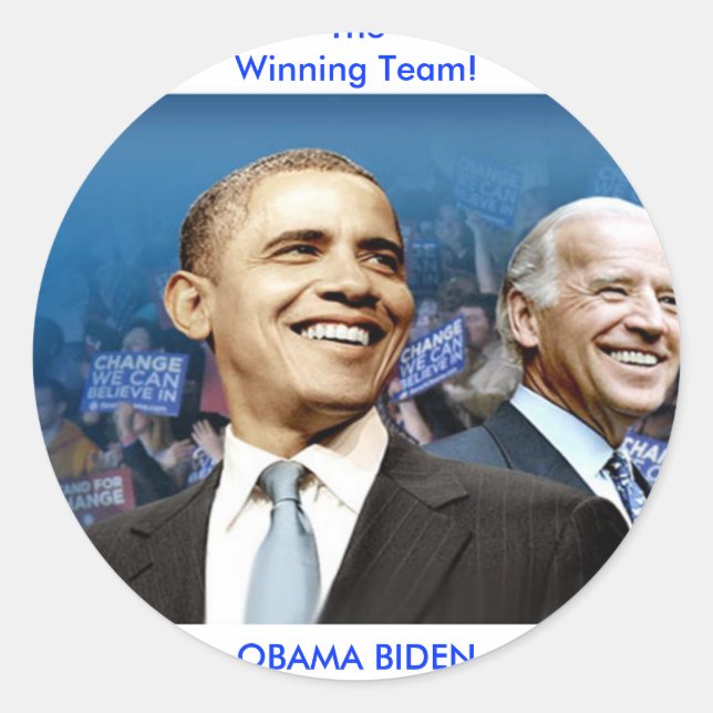Sticker Rond Obama Biden (Devant)