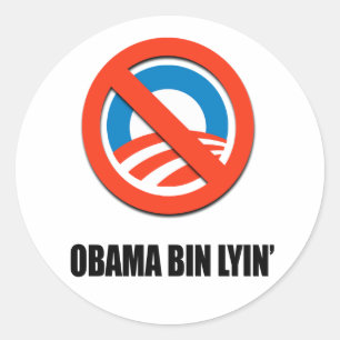 Sticker Rond Obama bin lyin'