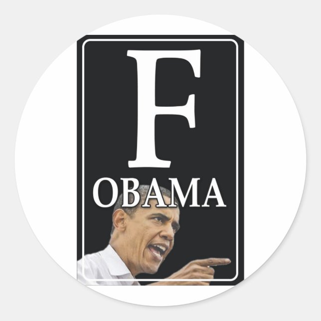 Sticker Rond Obama contre Obama (Devant)