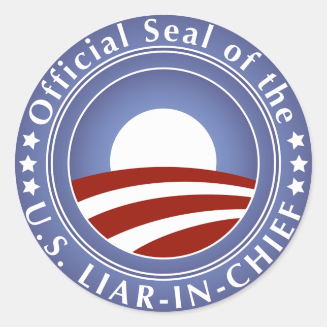 Sticker Rond Obama menteur en chef (Devant)