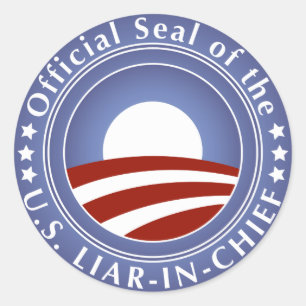 Sticker Rond Obama menteur en chef