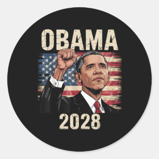 Sticker Rond Obama pour le président 2028 Obama 2028 1