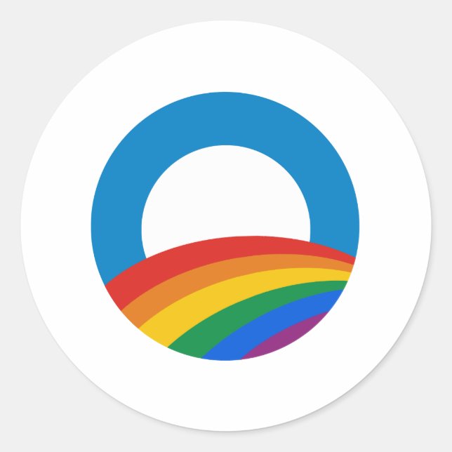 Sticker Rond Obama Rainbow (Devant)