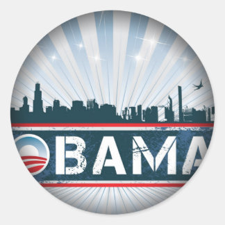 Sticker Rond Obama se fanent pour noircir autour des