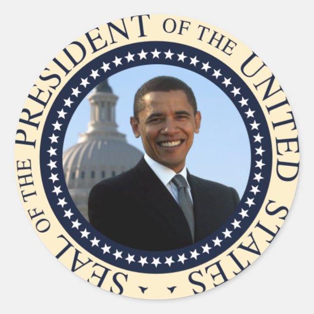 Sticker Rond Obama Seal Blue (Devant)