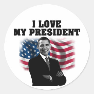 STICKER ROND OBAMA STIKER
